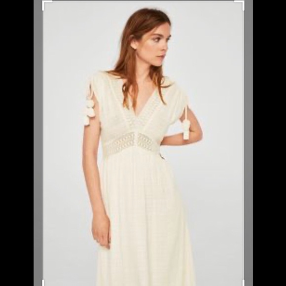 Mango pompons detailed cotton dress - Picture 3 of 8